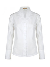 Load image into Gallery viewer, Dubarry Snowdrop long sleeve button down shirt in white.
