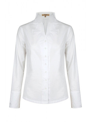 Dubarry Snowdrop long sleeve button down shirt in white.